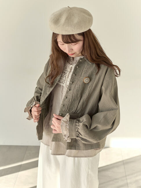 Samansa Mos2「【Cross&times;Staff】ブローチ付シャツジャケット」|その他|