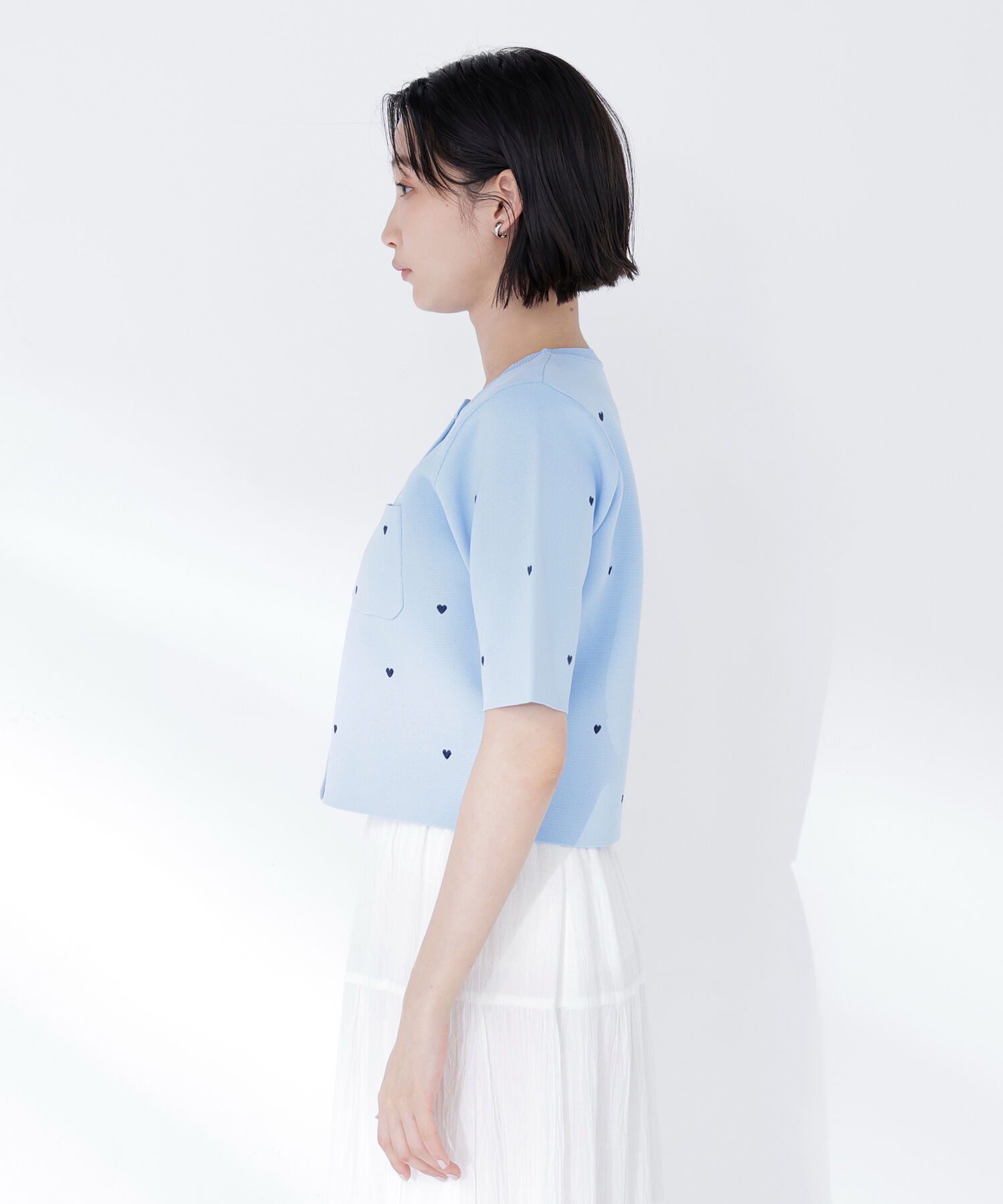  「ハート刺繍ニットジャケット」|ニット・セーター|