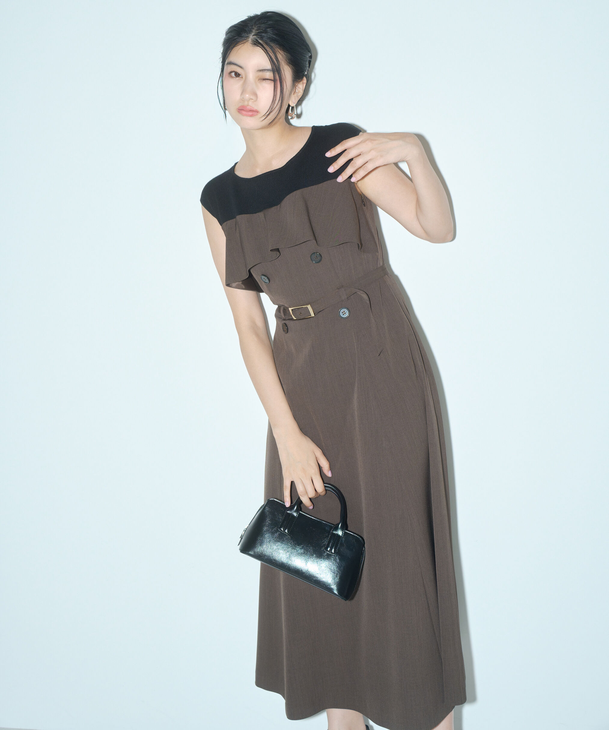 PROPORTION BODY DRESSING「ニットドッキングレイヤード風ワンピース」|ワンピース|