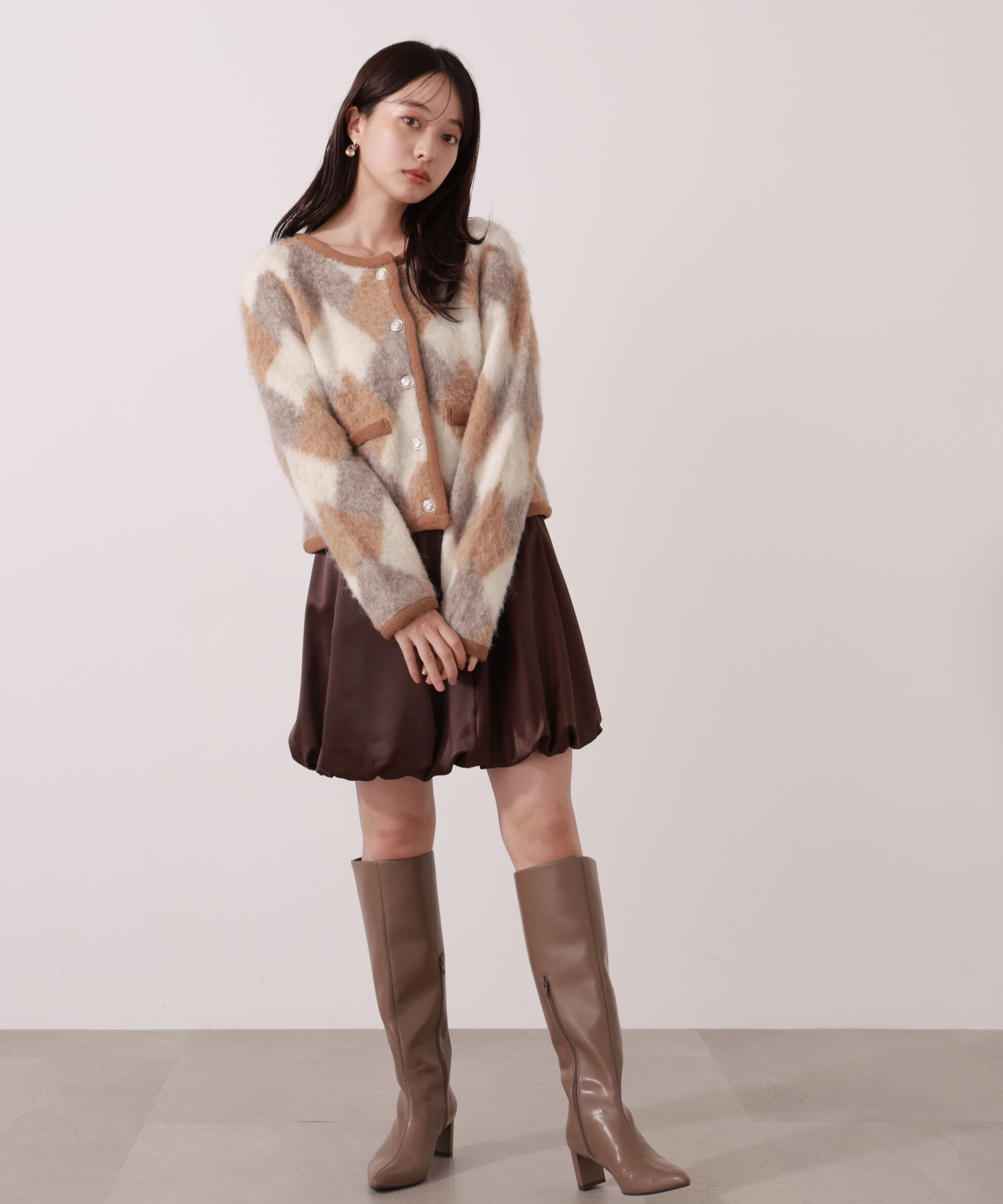 PROPORTION BODY DRESSING「シャギーニットジャケット」|カーディガン|