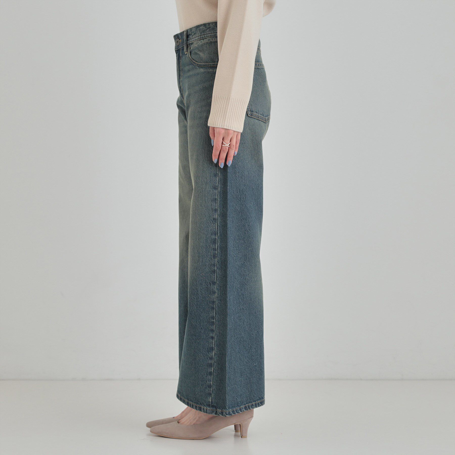 SHOO･LA･RUE「【SHOO・LA・RUE DENIM】体型カバーにも バギーデニムワイドパンツ」|デニム|