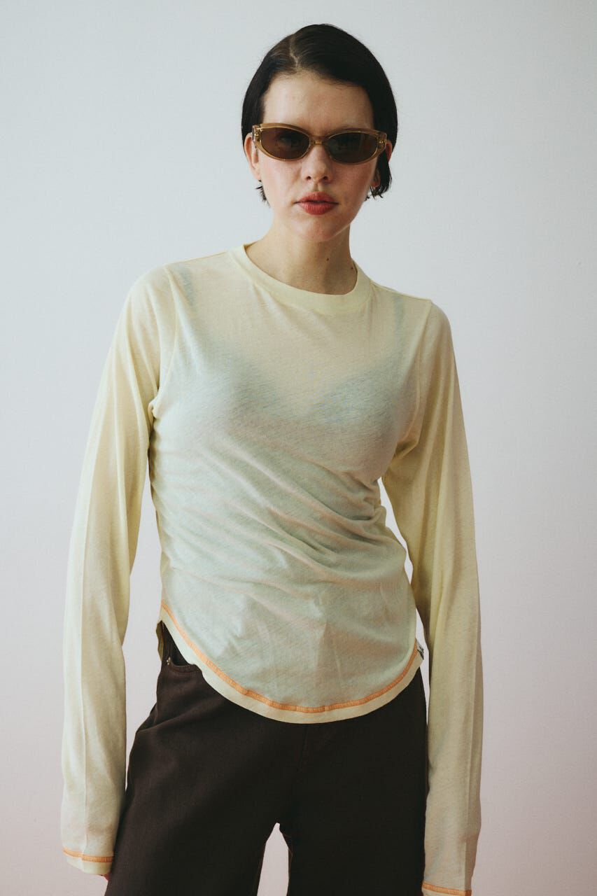 HeRIN.CYE「Sheer mellow tops」|Tシャツ・カットソー|L/YEL1