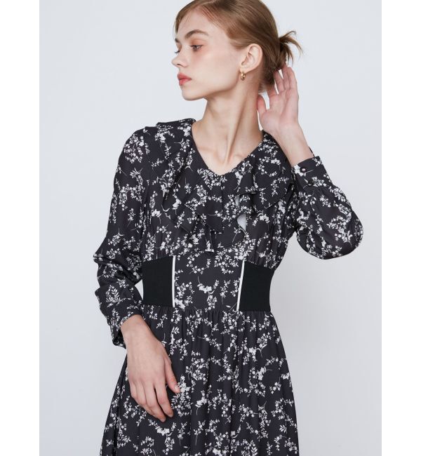CALNAMUR「FRILL FLOWER DRESS/フリルフラワードレス」|ワンピース|