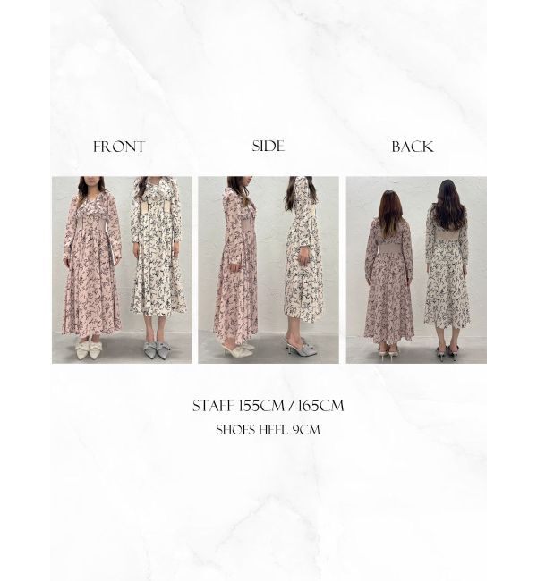 CALNAMUR「FRILL FLOWER DRESS/フリルフラワードレス」|ワンピース|