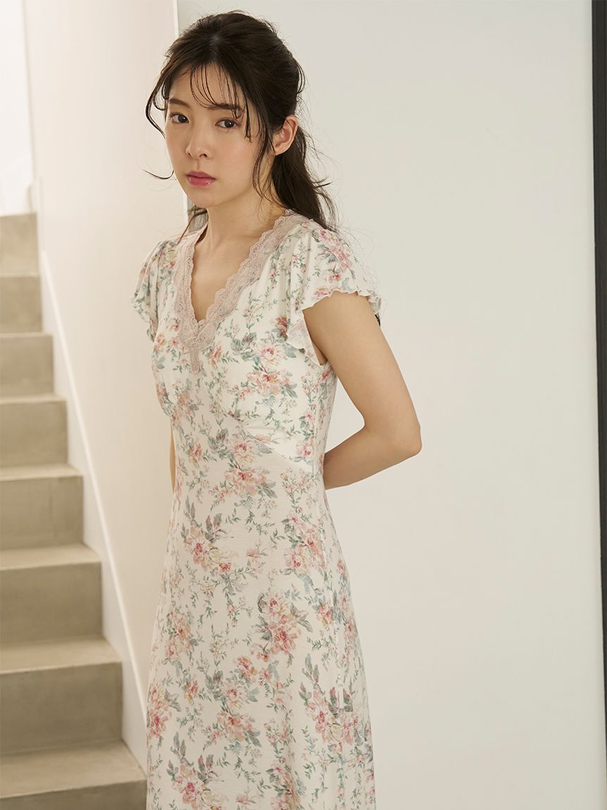 SNIDEL HOME「プリントカップインカットワンピース」|ルームウェア|