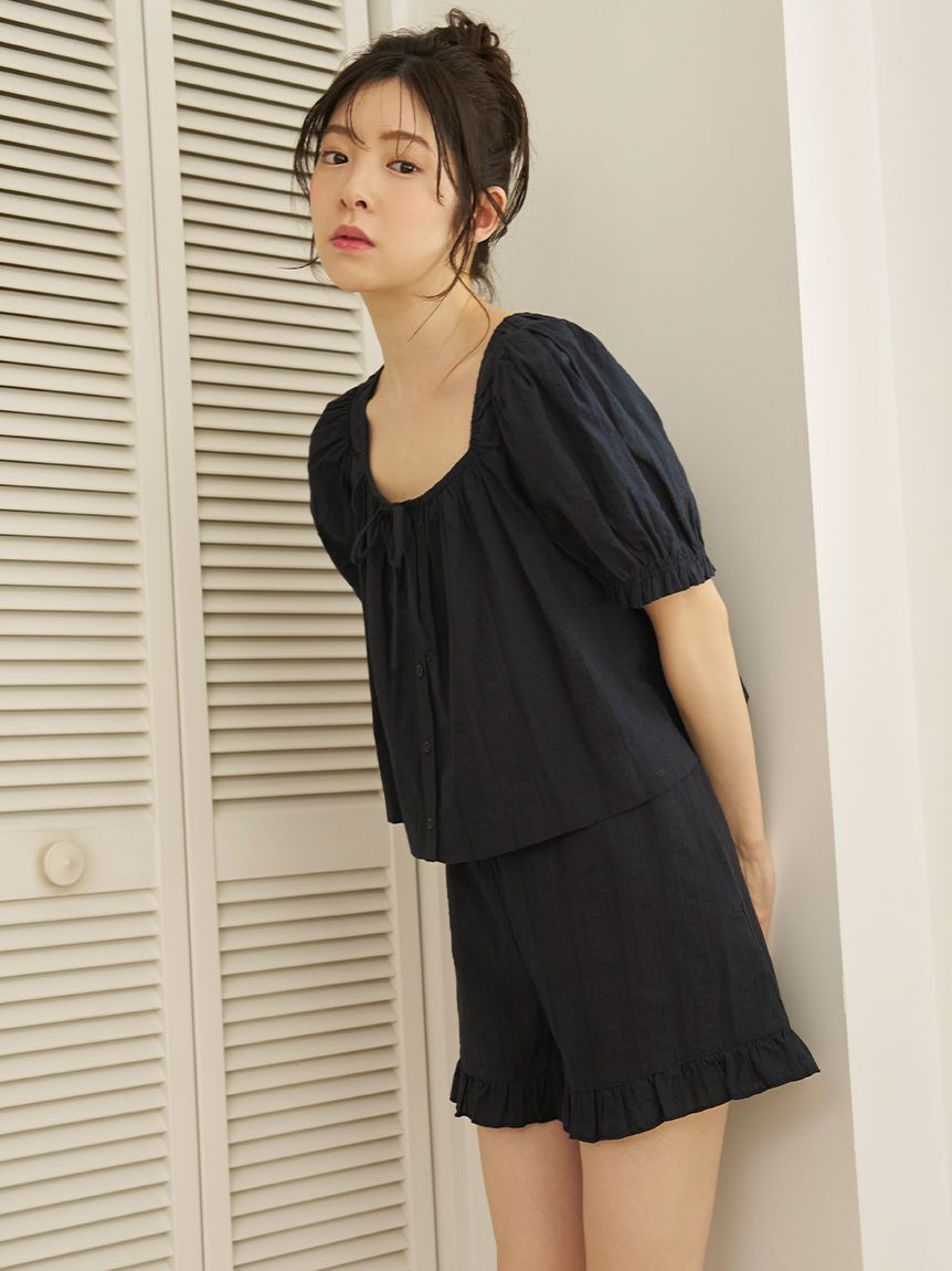 SNIDEL HOME「カラミコットンセットアップ」|ルームウェア|NVY