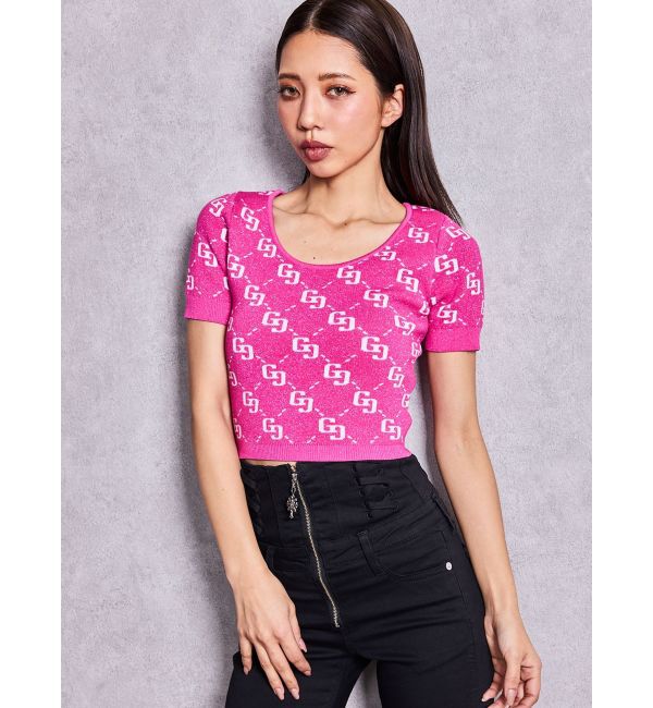 GYDA「GG jacquardラメニットTOPS」|ニット・セーター|