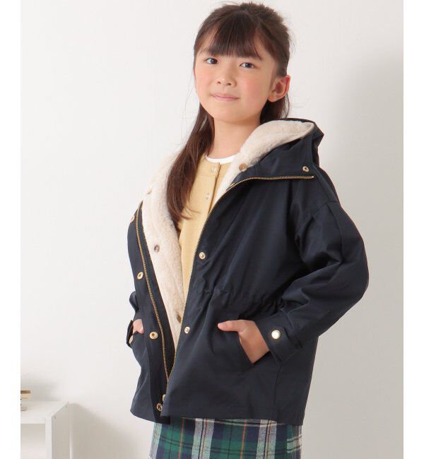 ikka kids「ファーライナー3WAYマウンテンパーカー（120~160cm）」|その他|ネイビー
