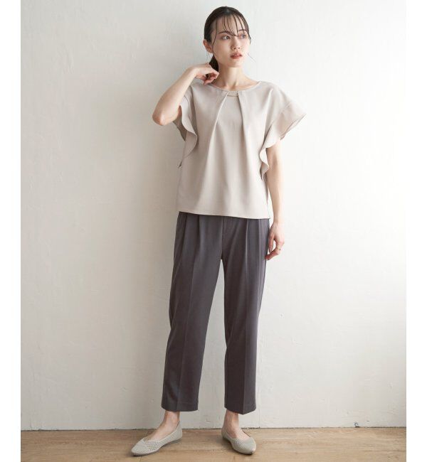 IKKA LOUNGE「麻調バー付きブラウス」|シャツ・ブラウス|