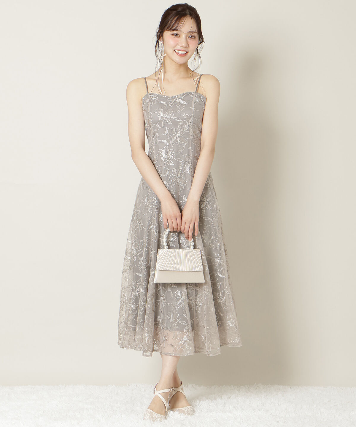 WILLSELECTION「フラワーレースキャミワンピース」|ドレス|