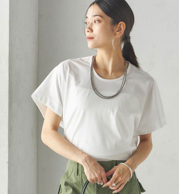SHIPS for women「【SHIPS別注】assiette:〈手洗い可能〉プレミアム 天竺 Uネック TEE」|Tシャツ・カットソー|ホワイト