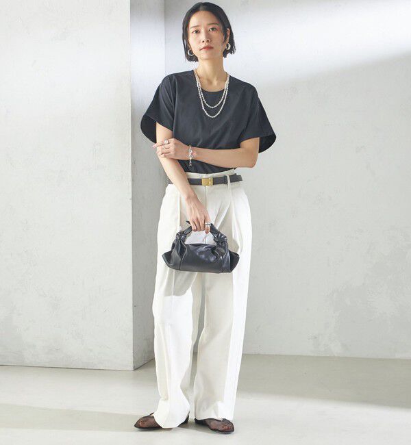 SHIPS for women「【SHIPS別注】assiette:〈手洗い可能〉プレミアム 天竺 Uネック TEE」|Tシャツ・カットソー|