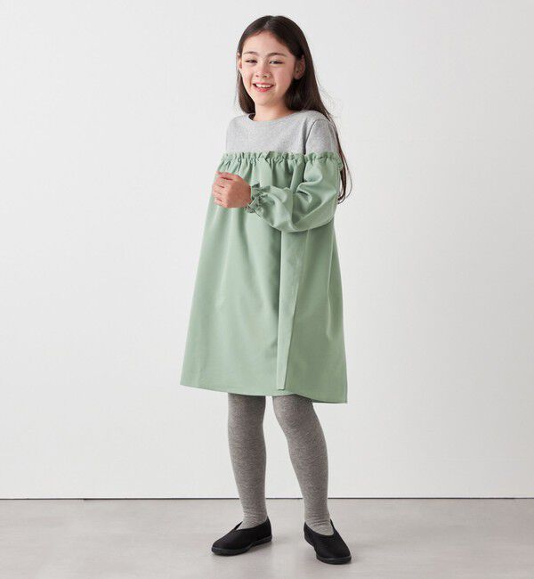 SHIPS any「SHIPS any:〈洗濯機可能〉ボーダー/ソリッド 切り替え ワンピース<KIDS>」|ワンピース|