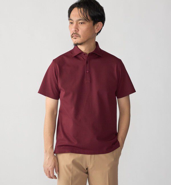 SHIPS「SHIPS:〈FUNCTION〉I Cotoni di Albini ショート スリーブ ポロシャツ」|ポロシャツ|ワイン