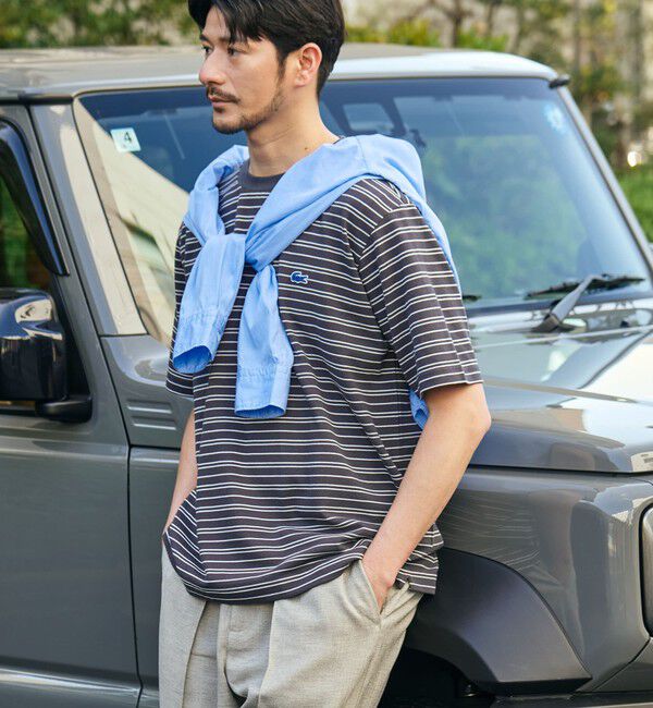 SHIPS「【SHIPS別注】LACOSTE: マイクロ ボーダー Tシャツ」|Tシャツ・カットソー|