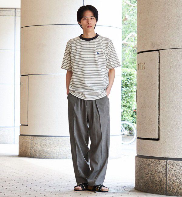 SHIPS「【SHIPS別注】LACOSTE: マイクロ ボーダー Tシャツ」|Tシャツ・カットソー|