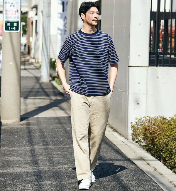 SHIPS「【SHIPS別注】LACOSTE: マイクロ ボーダー Tシャツ」|Tシャツ・カットソー|