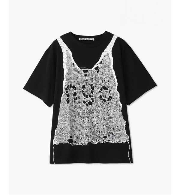 JOINT WORKS「ANNA SUI NYC / アナスイエヌワイシー トロンプルイユプリントビッグTシャツ」|Tシャツ・カットソー|ブラック