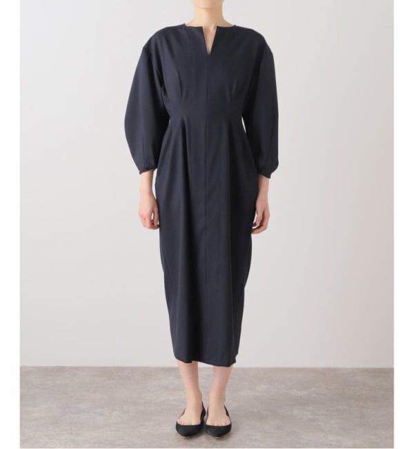 VERMEIL par iena「《追加3》P/Ryツイルウエストシェイプワンピース」|ワンピース|