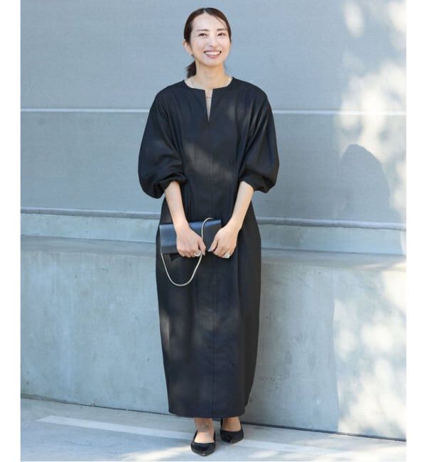 VERMEIL par iena「《追加3》P/Ryツイルウエストシェイプワンピース」|ワンピース|