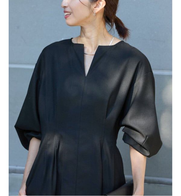 VERMEIL par iena「《追加3》P/Ryツイルウエストシェイプワンピース」|ワンピース|