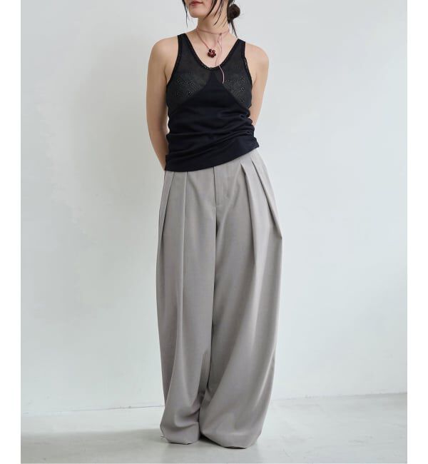 IENA LA BOUCLE「IENA LA BOUCLE テレコレースコンビタンクトップ」|タンクトップ|