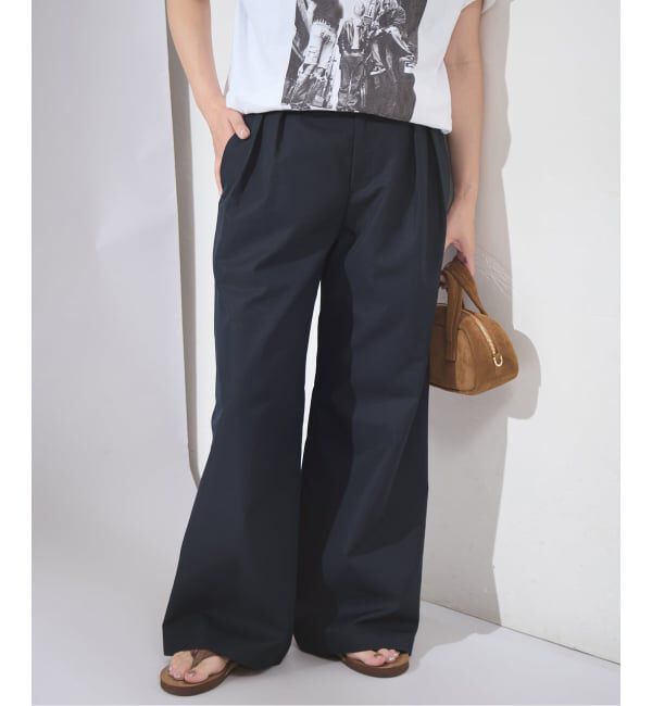 JOURNAL STANDARD「【osedit】2tuck buckle back CHINOS」|チノ|ネイビー