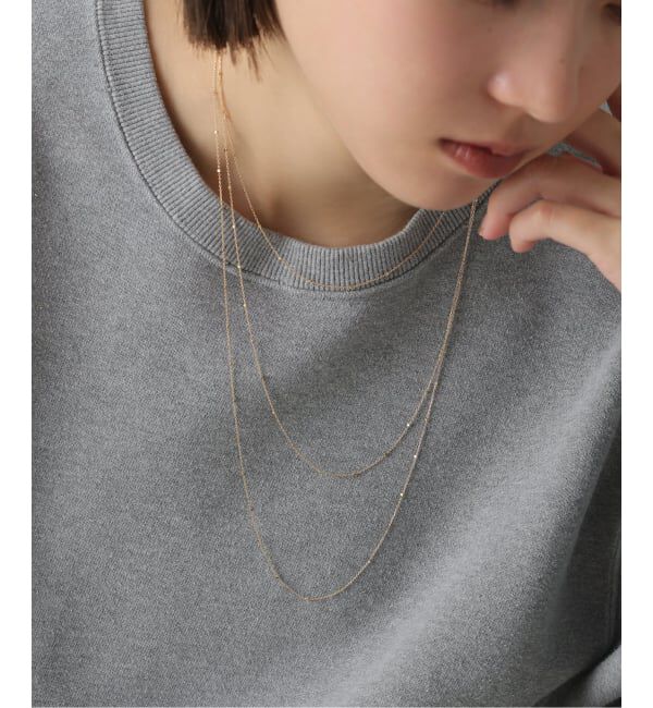 Lilas by Spick&Span「グリッターチェーン40cmネックレス K10」|ネックレス|