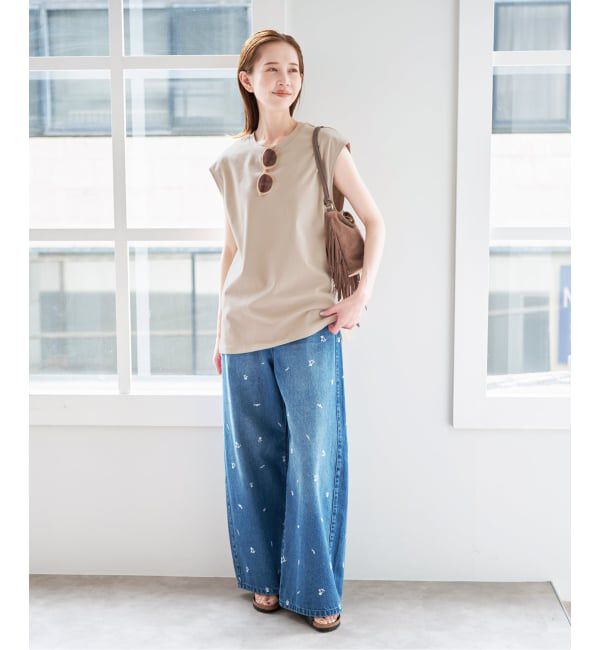 U by SPICK&SPAN「《予約》サイドスリットノースリーブ」|Tシャツ・カットソー|