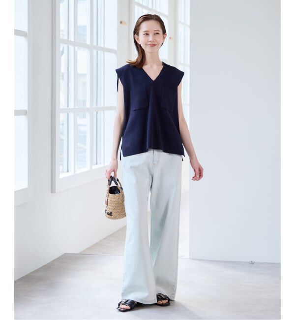 U by SPICK&SPAN「ブークレノースリーブニット」|ニット・セーター|