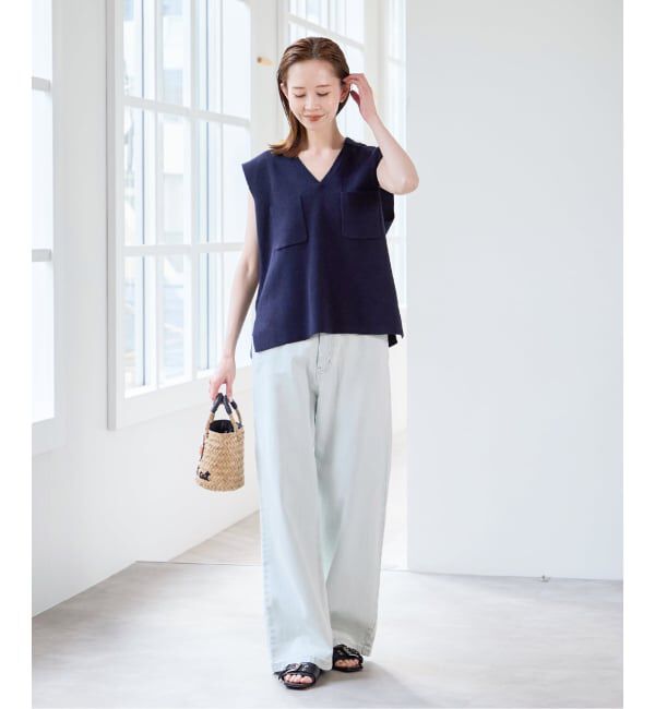 U by SPICK&SPAN「ブークレノースリーブニット」|ニット・セーター|