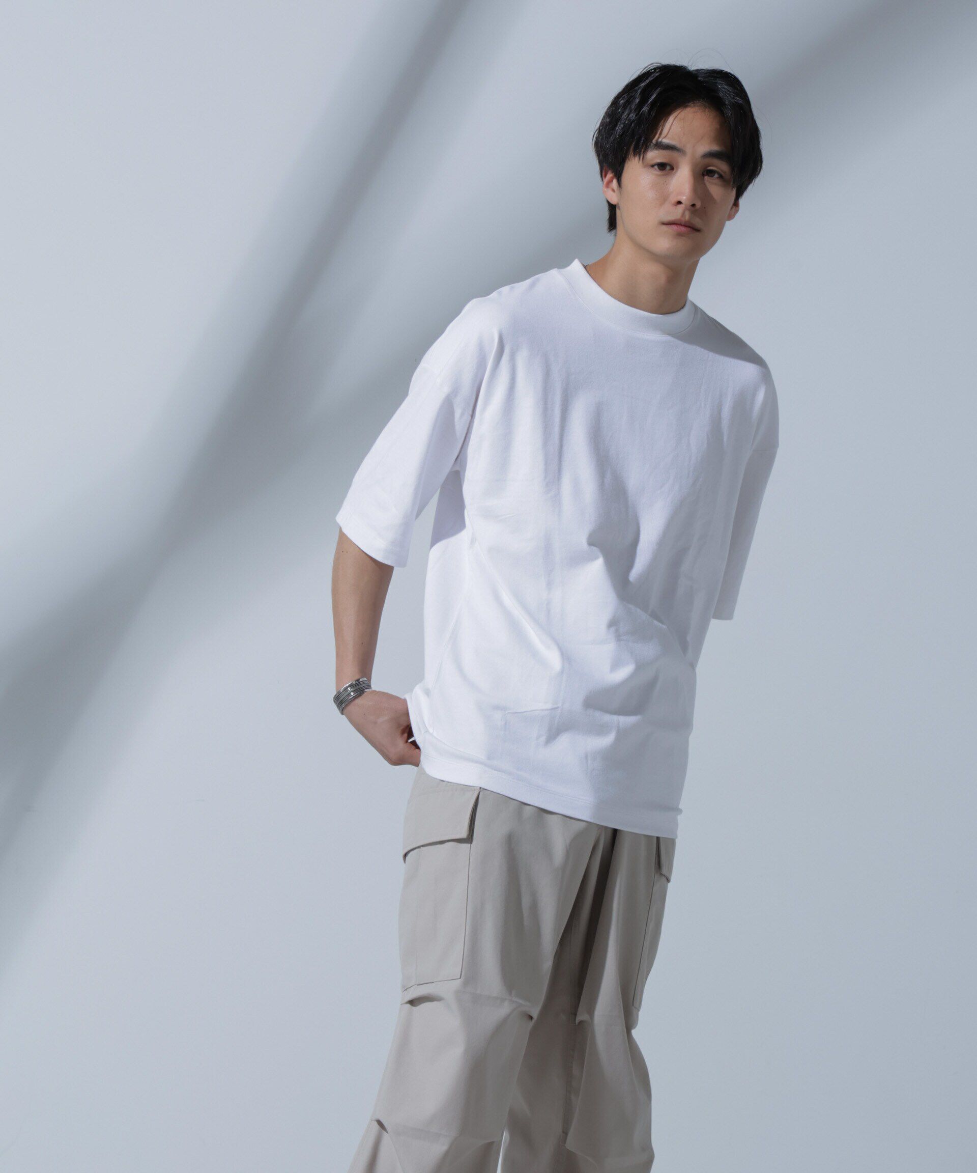 nano･universe「Anti Soaked(R)汗染み防止 クルーネックビッグT」|Tシャツ・カットソー|