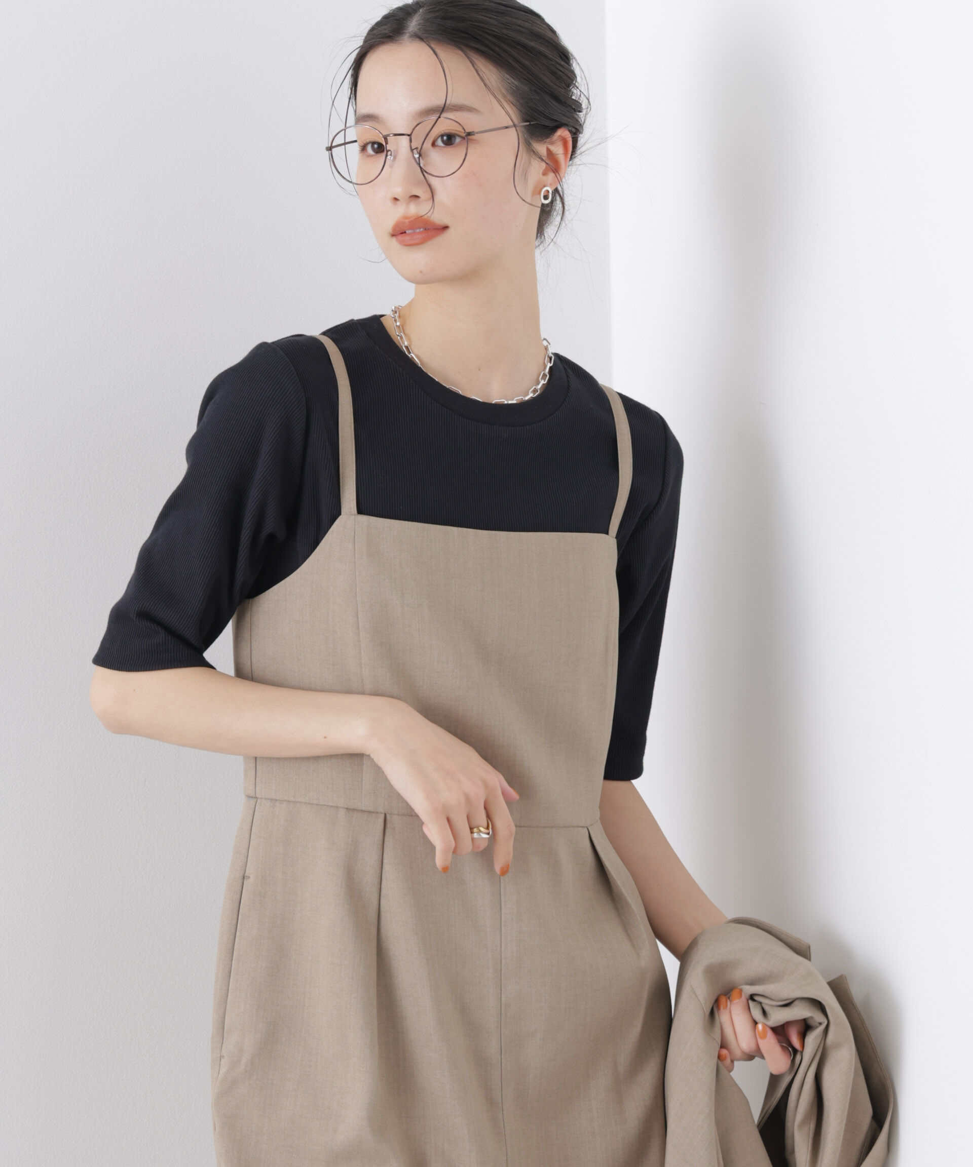 nano･universe「UVカット抗菌防臭吸水速乾イージーケアリブ半袖」|Tシャツ・カットソー|
