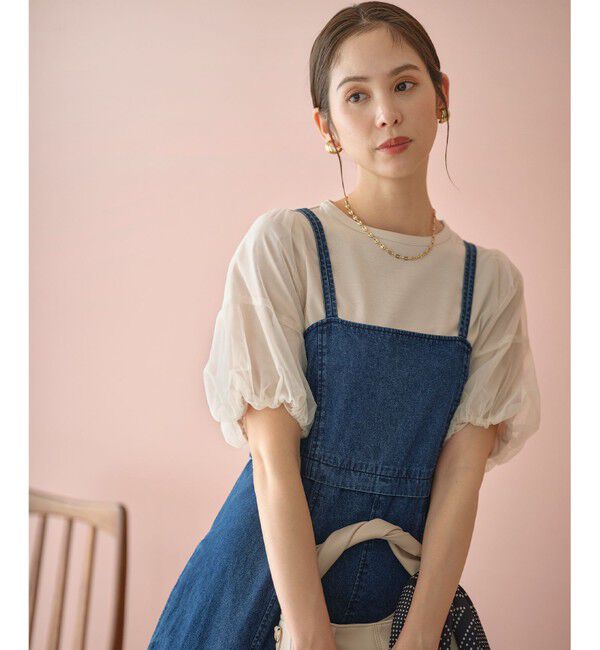 組曲「【人気につき新色追加！】チュールスリーブ カットソー」|Tシャツ・カットソー|