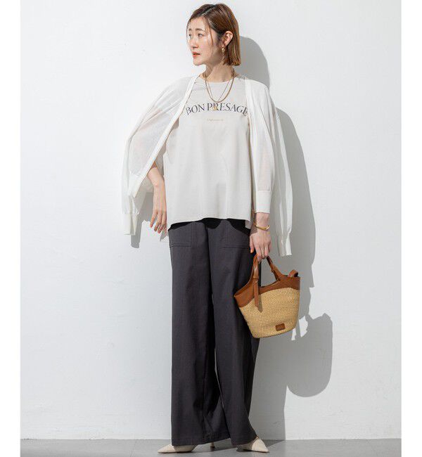 23区「【接触冷感/洗える】BON-PRESAGE ロゴ フレンチスリーブ Tシャツ」|Tシャツ・カットソー|