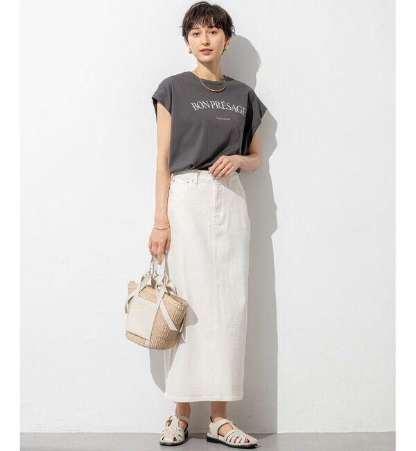 23区「【接触冷感/洗える】BON-PRESAGE ロゴ フレンチスリーブ Tシャツ」|Tシャツ・カットソー|