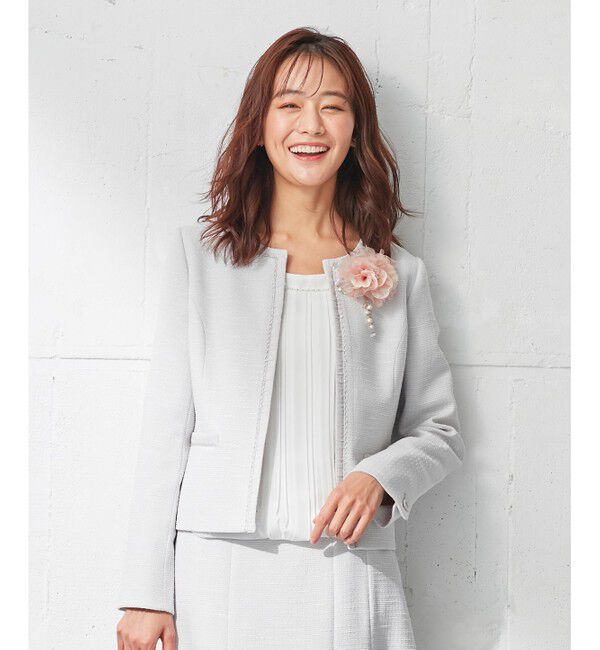 any SiS「【セットアップ対応】リップルボーダー ノーカラー ジャケット」|ノーカラージャケット|ｼｬﾝﾌﾞﾚ