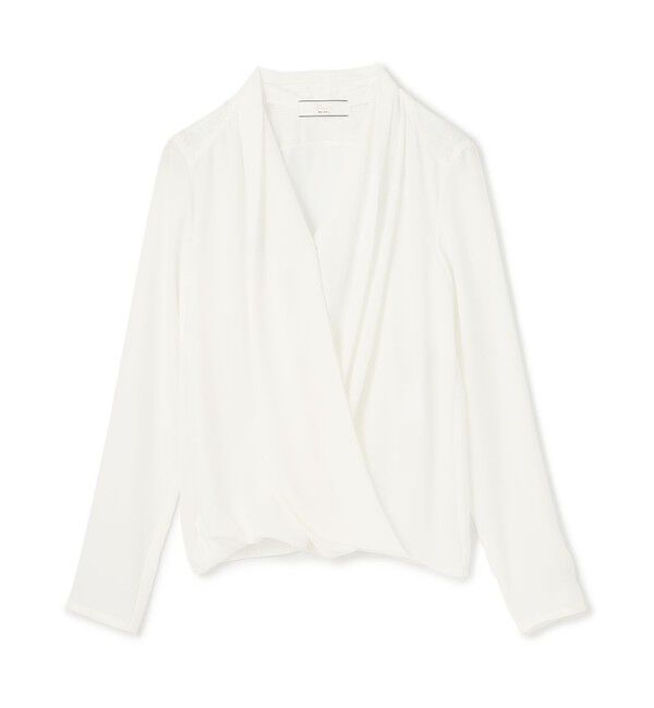 BEIGE,「【L-size・定番】OLIVE / カシュクールロングスリーブブラウス」|シャツ・ブラウス|