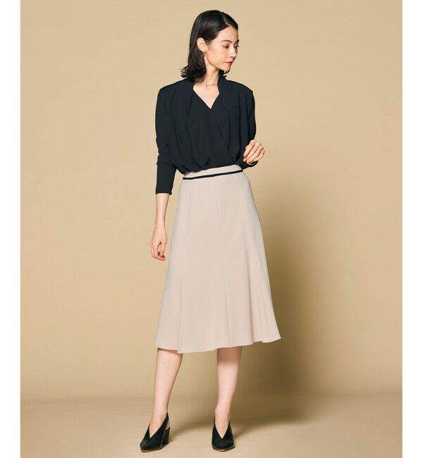 BEIGE,「【L-size・定番】OLIVE / カシュクールロングスリーブブラウス」|シャツ・ブラウス|