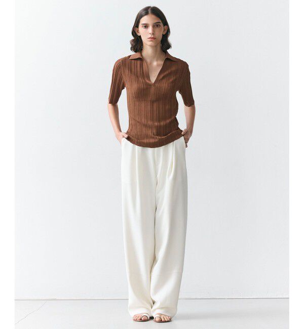 BEIGE,「GYPSUM / シルキータッチ セミワイドタックパンツ」|その他|