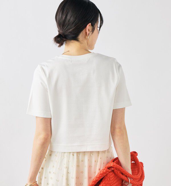 NOLLEY'S sophi「《手洗い可能》W&Wショート丈ロゴTシャツ」|Tシャツ・カットソー|