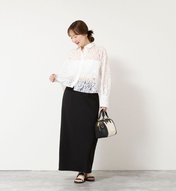 NOLLEY'S sophi「ウォッシャブルワッシャーオーガンジーカットジャガードショートシャツ」|シャツ・ブラウス|