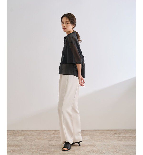 ROPE「【洗える】コットンシアークロップドシャツ」|シャツ・ブラウス|