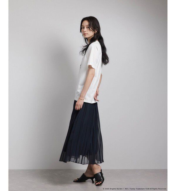 ROPE「【Brigitte Bardot&times;ROPE'・コラボ】プリント半袖T-shirt【洗える・洗濯耐久性・接触冷感】」|Tシャツ・カットソー|