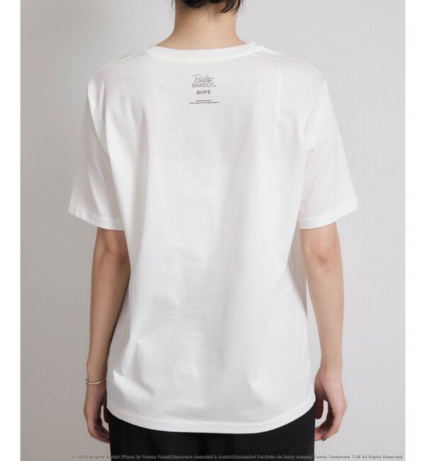 ROPE「【Brigitte Bardot&times;ROPE'・コラボ】プリント半袖T-shirt【洗える・洗濯耐久性・接触冷感】」|Tシャツ・カットソー|