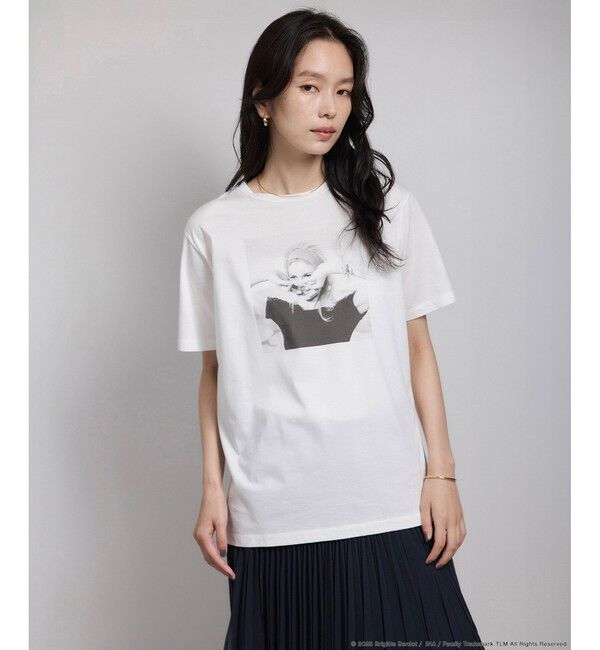 ROPE「【Brigitte Bardot&times;ROPE'・コラボ】プリント半袖T-shirt【洗える・洗濯耐久性・接触冷感】」|Tシャツ・カットソー|ホワイト系(11)