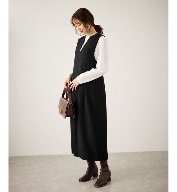 Rope&rsquo;Picnic「キーネックジャンパースカート」|ワンピース|