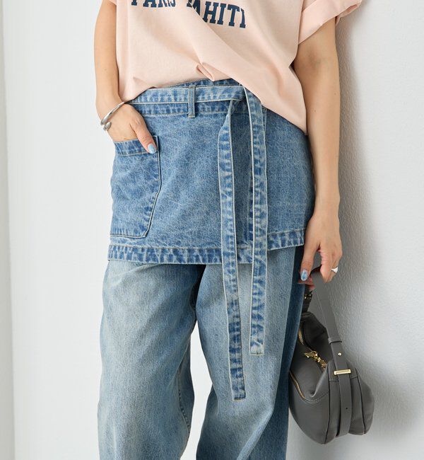  「【A・MONN(アモン)】DENIM apron」|デニム|