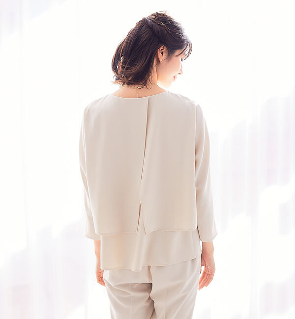 abahouse mavie「【セレモニー対応】バックフレアロングスリーブ&タイトスカートセットアップ」|シャツ・ブラウス|