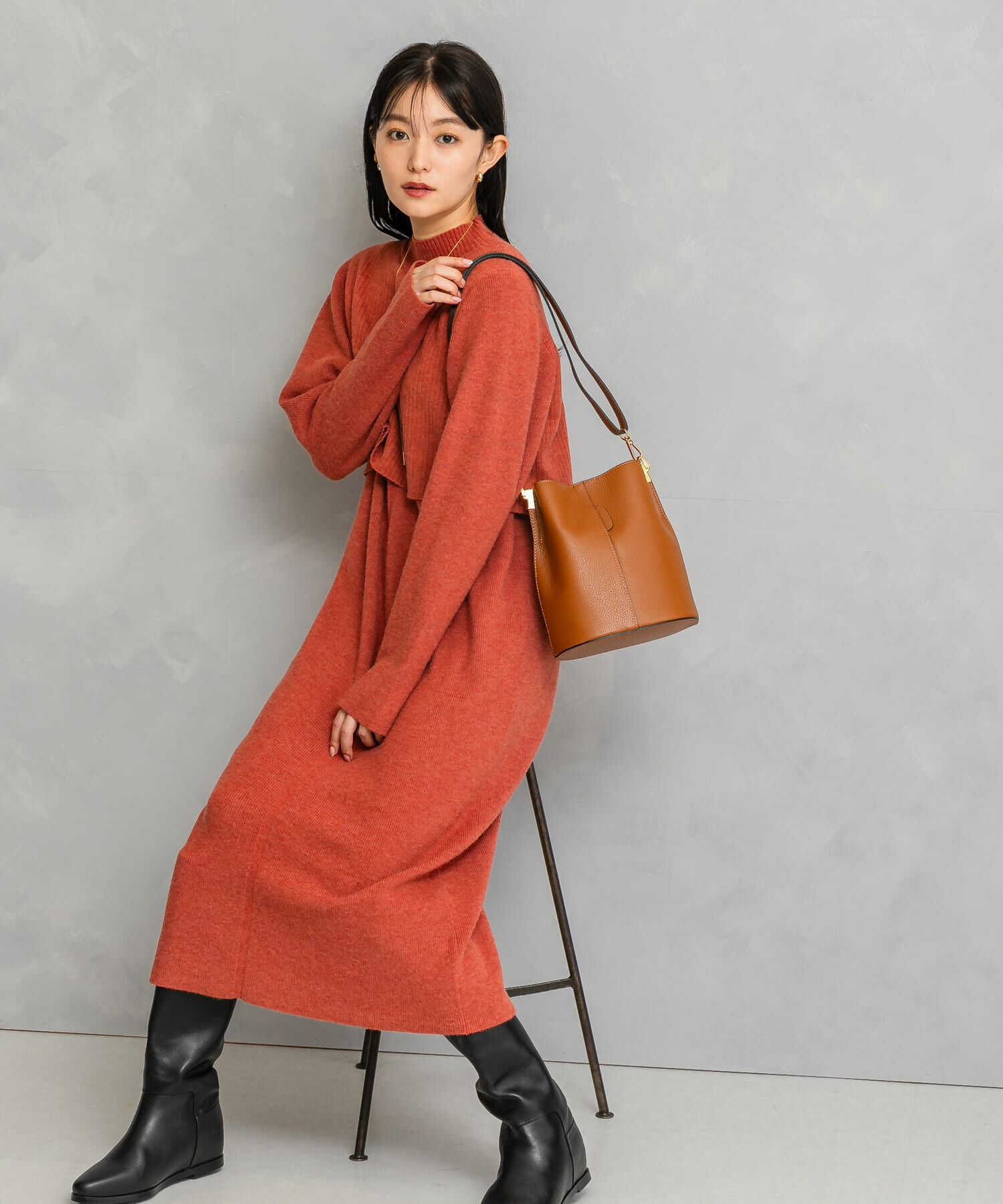 URBAN RESEARCH ROSSO「静電防止レイヤードライクニットワンピース」|ワンピース|